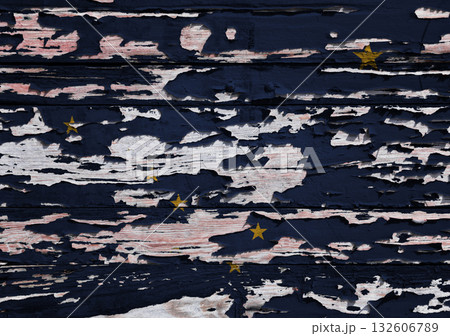 Flag of Alaska painted on a wooden board 132606789