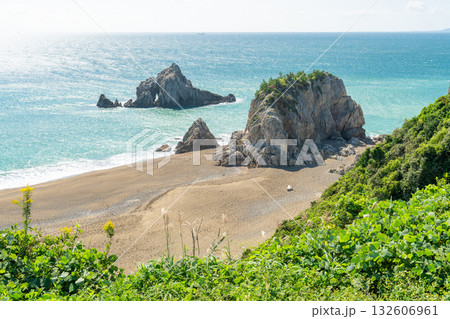 《愛知県》日出の石門の海岸線・伊良湖岬のビーチ 132606961