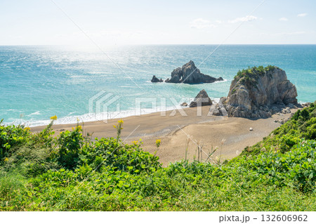 《愛知県》日出の石門の海岸線・伊良湖岬のビーチ 132606962