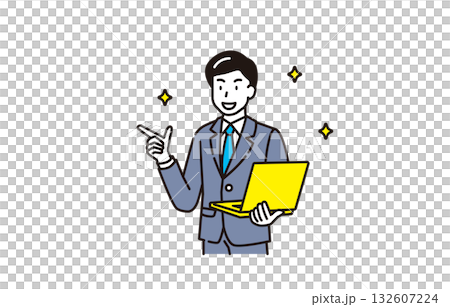 ビジネスマン　パソコン 132607224