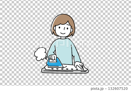 アイロンがけする女性 132607520