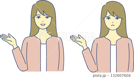 説明する若い女性 132607608