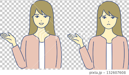 説明する若い女性 132607608