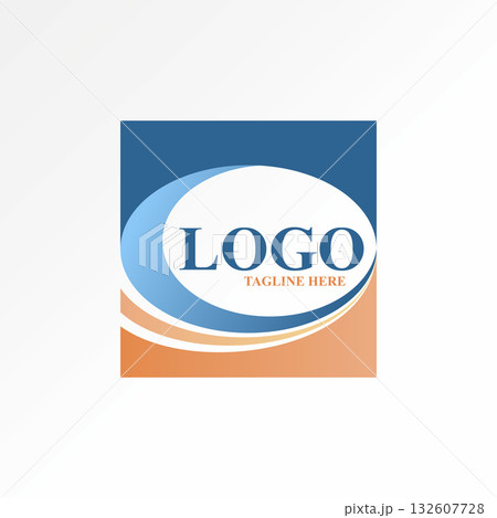 Logo design graphic concept creative premium vector stock image top ellipse swoosh on square emblem element striped frame to figure painting circular Logo design graphic concept creative premium vector stock image top ellipse swoosh on square emblem element striped frame to figure painting circular 132607728