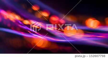 カラフルな光の玉　AI画像 132607798