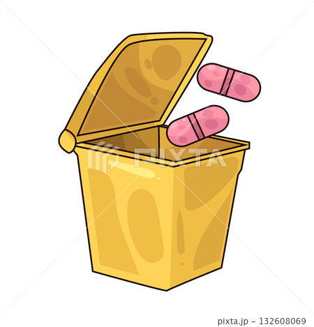 illustration of medication waste 132608069