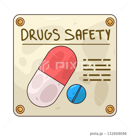illustration of Drug safety poster illustration of Drug safety poster 132608086