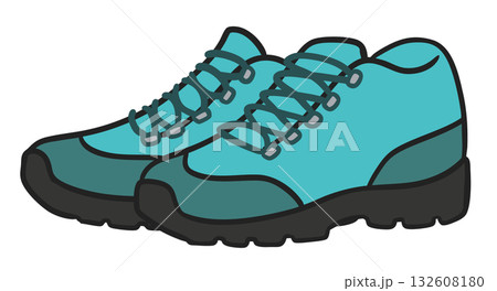 ローカットの登山靴のイラスト 132608180