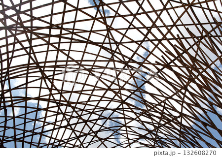 Wooden landscaping structure in the garden Wooden landscaping structure in the garden 132608270