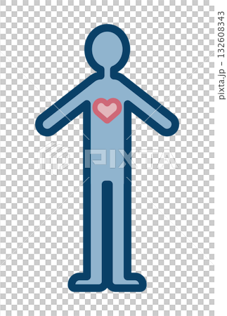 人體和心臟簡圖 132608343