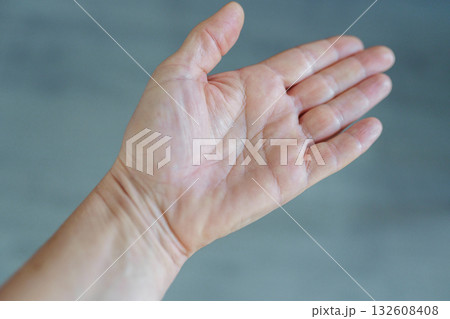 female hand palm with life lines female hand palm with life lines 132608408