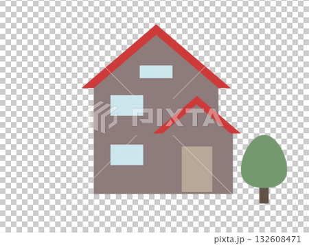 一個紅色屋頂房子的例證 一個紅色屋頂房子的例證 132608471