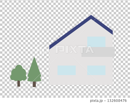 青い屋根の家のイラスト 青い屋根の家のイラスト 132608476