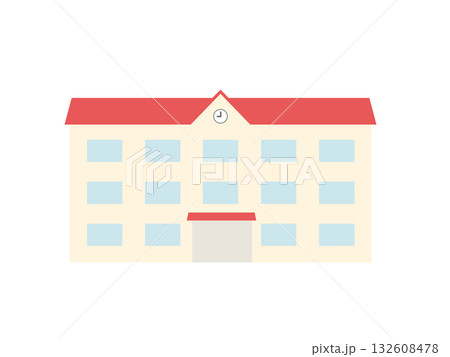 赤い屋根の学校のイラスト 赤い屋根の学校のイラスト 132608478