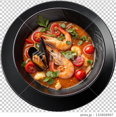 delicious seafood soup italian food 132608997