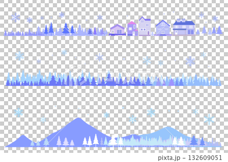 Snowing cityscape silhouette illustration set background illustration Snowing cityscape silhouette illustration set background illustration 132609051