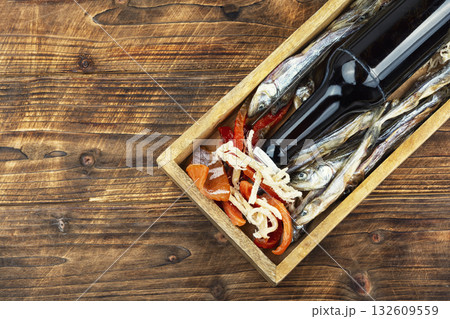 Beer and dried fish. Beer and dried fish. 132609559