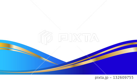 Abstract gold and blue wave design for banner or certificate, elegant footer, luxury vector frame isolated on white background Abstract gold and blue wave design for banner or certificate, elegant footer, luxury vector frame isolated on white background 132609755