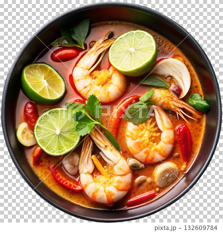 spicy prawn soup 132609784