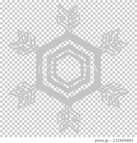 グレーのシンプルなデザインの雪の結晶, グレーのシンプルなデザインの雪の結晶, 132609865