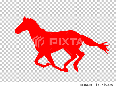 馬的輪廓(紅色) 馬的輪廓(紅色) 132610380