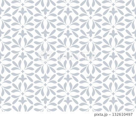 Flower geometric pattern. Seamless vector background. White and gray ornament 132610497