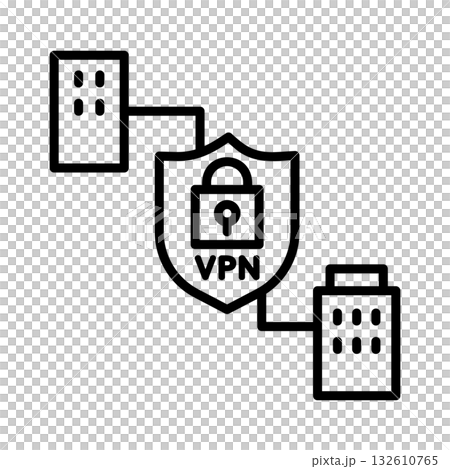 VPNゲートウェイのアイコン。2つの企業はVPNで守られています。 VPNゲートウェイのアイコン。2つの企業はVPNで守られています。 132610765