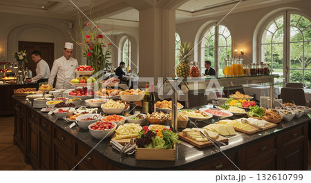 豪華なホテルのビュッフェ 132610799