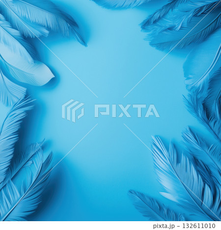 Vintage and nature theme background on square template with copy space for text in blue color tone. 132611010