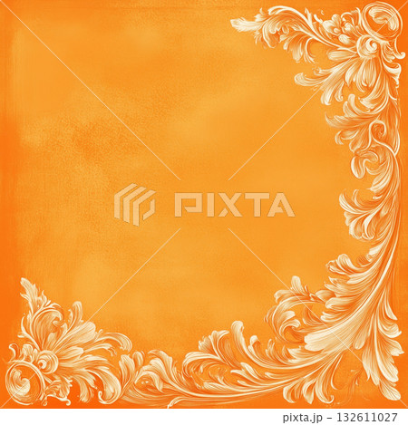 Vintage and nature theme background on square template with copy space for text in orange color tone. 132611027