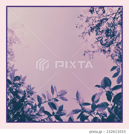 Vintage and nature theme background on square template with copy space for text in purple pastel color tone. 132611033