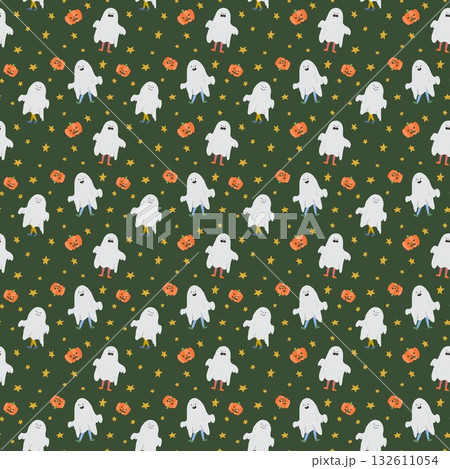 ハロウィンおばけのパターンイラスト 132611054