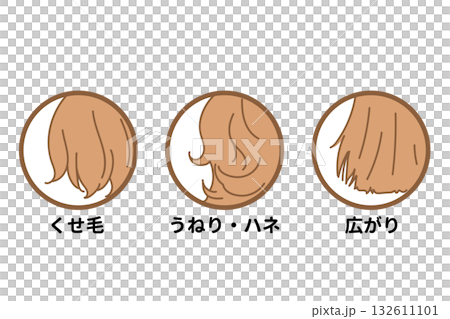 Hair damage example Hair damage example 132611101