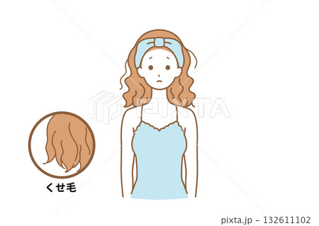 髪の毛に悩む女性 132611102