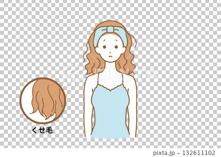 髪の毛に悩む女性 132611102