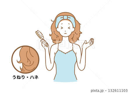 髪の毛に悩む女性 132611103