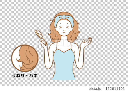 髪の毛に悩む女性 132611103