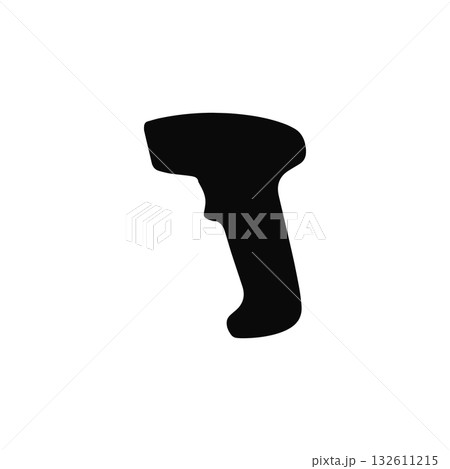 Barcode scanner silhouette retail device symbol isolated on white background 132611215