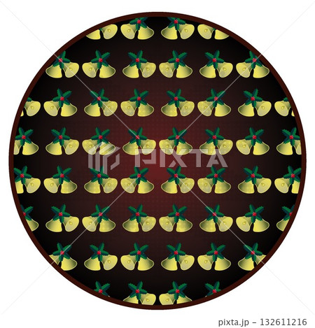 円形背景のついた輝く星のクリスマス飾り 132611216