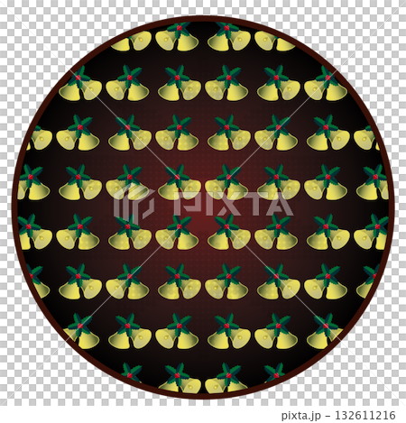 円形背景のついた輝く星のクリスマス飾り 132611216