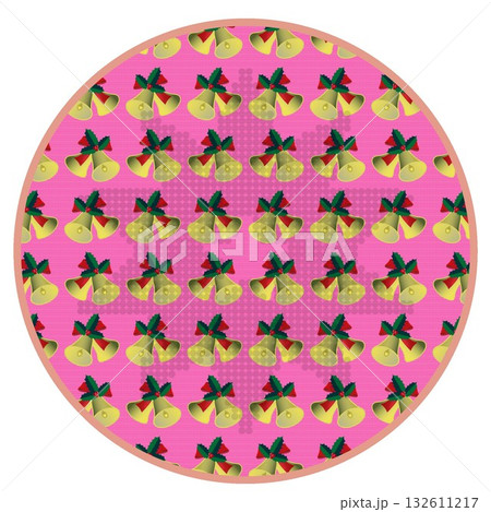 円形背景のついた輝く星のクリスマス飾り 132611217