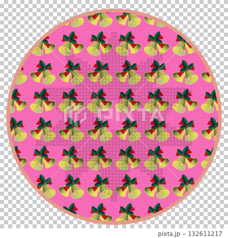 円形背景のついた輝く星のクリスマス飾り 132611217