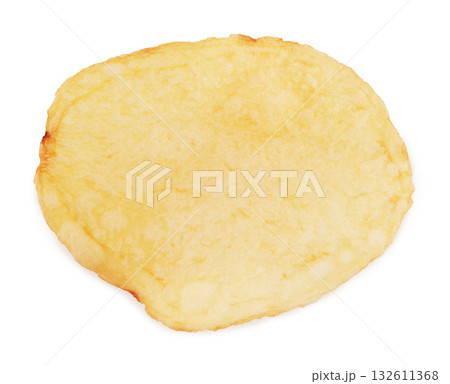 Single potato chip isolated on transparent background 132611368