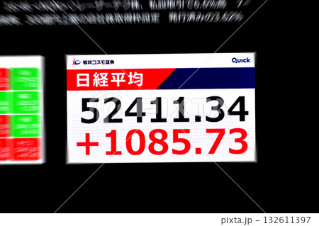 日本の東京都市景観初5万2000円突破・5万2411円34銭株価/終値。TOPIXも最高値更新 132611397