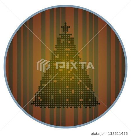 円形背景のついたツリーのクリスマス飾り 円形背景のついたツリーのクリスマス飾り 132611436