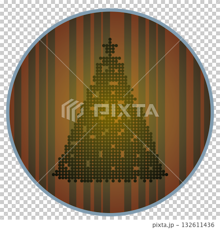 円形背景のついたツリーのクリスマス飾り 円形背景のついたツリーのクリスマス飾り 132611436