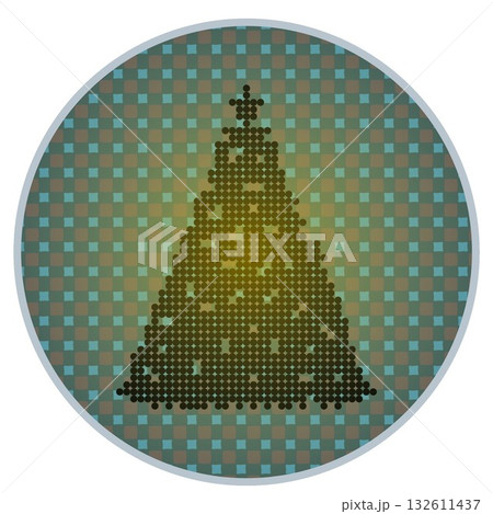円形背景のついたツリーのクリスマス飾り 円形背景のついたツリーのクリスマス飾り 132611437