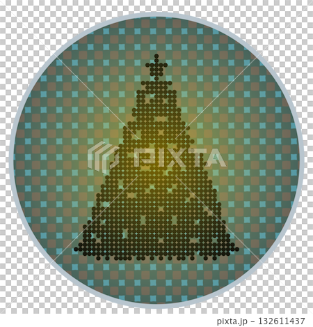 円形背景のついたツリーのクリスマス飾り 円形背景のついたツリーのクリスマス飾り 132611437