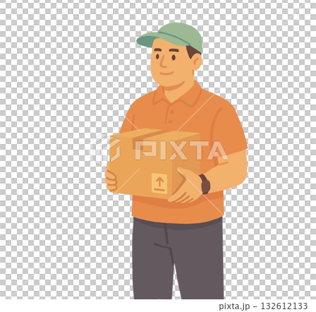 送貨員扛著包裹的插圖 送貨員扛著包裹的插圖 132612133