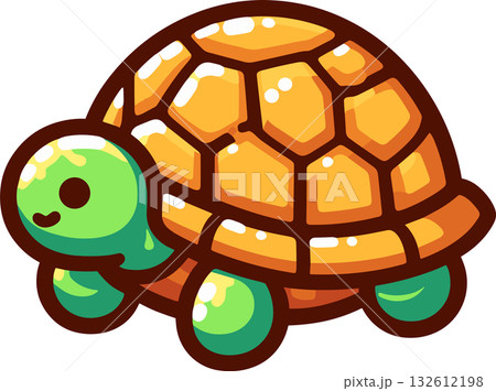 シンプルなかわいいの亀のイラスト 132612198